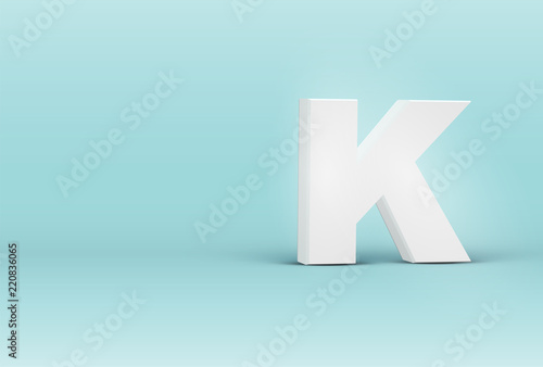 High detailed 3D font letter, vector illustration