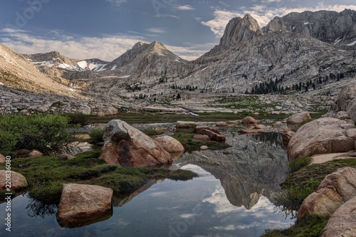 Reflections in the Miter Basin, Kings Canyon National Park, California, United States photo