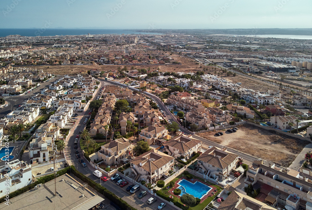 Aerial panoramic view of Torrevieja resort city. Spain