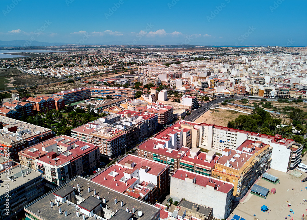 Aerial view of Torrevieja townscape. Costa Blanca, Spain.