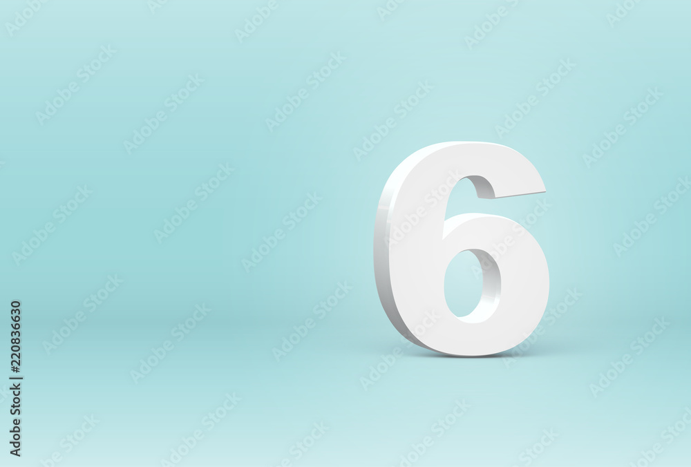 High detailed 3D font number, vector illustration High detailed 3D font number, vector illustration