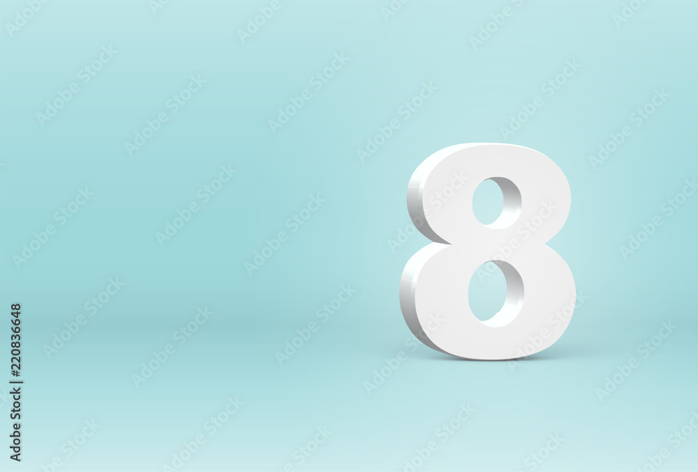 High detailed 3D font number, vector illustration High detailed 3D font number, vector illustration