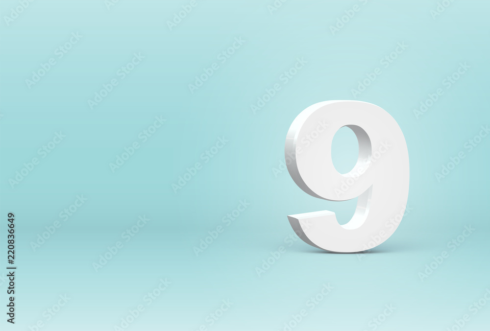 High detailed 3D font number, vector illustration High detailed 3D font number, vector illustration