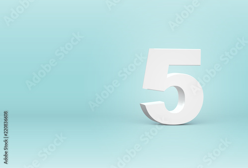 High detailed 3D font number, vector illustration