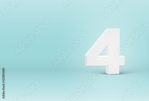 High detailed 3D font number, vector illustration