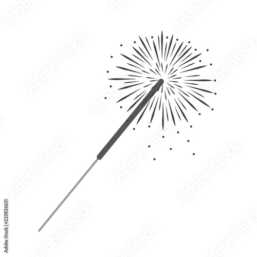 party sparkler isolated on white background photo