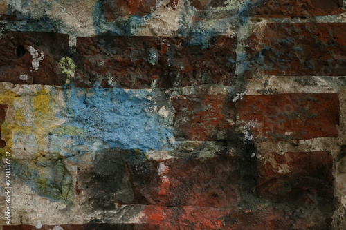 A brocken brick wall