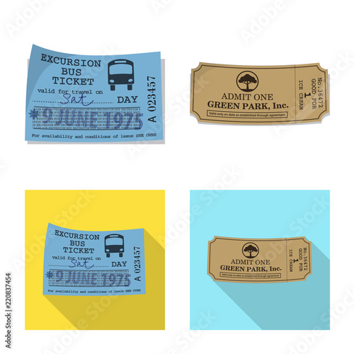 Vector design of ticket and admission symbol. Set of ticket and event stock vector illustration.