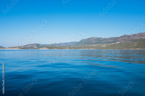 Sea, near ruins of the ancient city on the Kekova island, Turkey