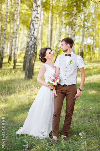 groom and bride outdoors