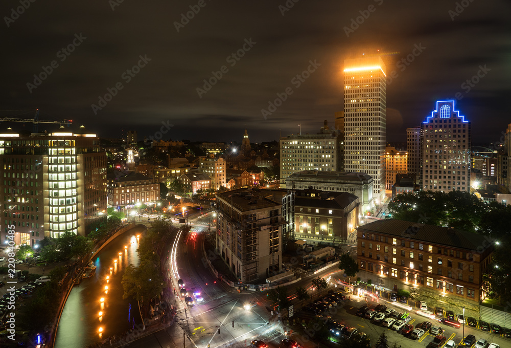 Fototapeta premium Illuminated city from high above