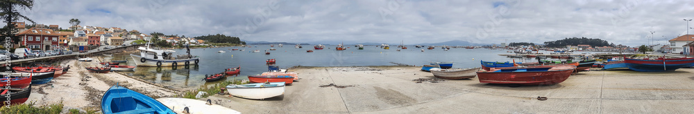 Panoramic view of fishing harbor