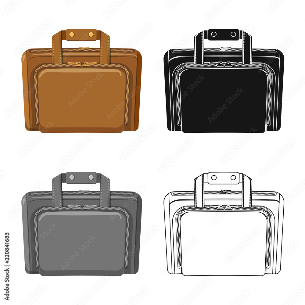 Vector illustration of suitcase and baggage logo. Set of suitcase and journey stock vector illustration. Vector illustration of suitcase and baggage logo. Set of suitcase and journey stock vector illustration.