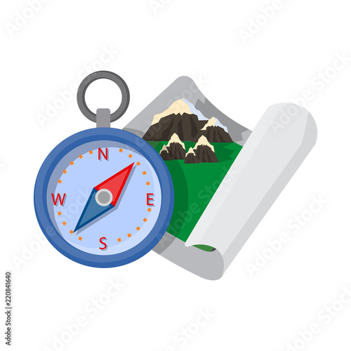 Isolated object of alpinism and peak sign. Collection of alpinism and camp stock symbol for web.