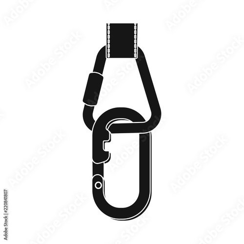 Vector illustration of alpinism and peak symbol. Set of alpinism and camp stock symbol for web.