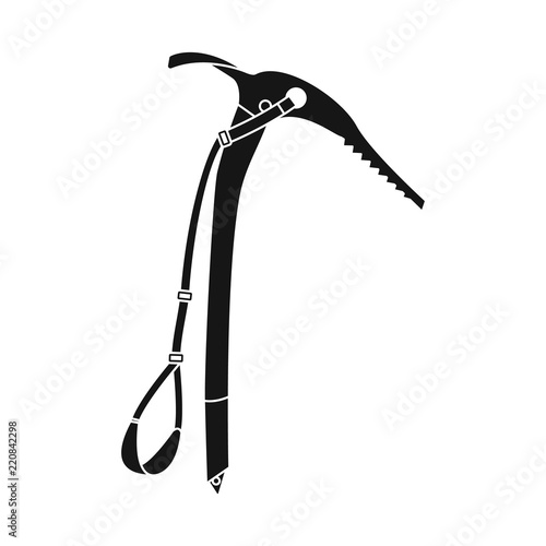 Vector illustration of alpinism and peak sign. Collection of alpinism and camp stock symbol for web.