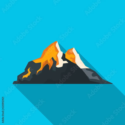 Isolated object of alpinism and peak logo. Set of alpinism and camp stock symbol for web.