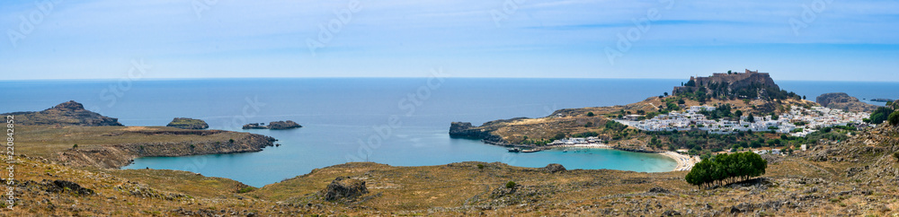 Panoramic view of Lindos, Rhodes Island, Greece