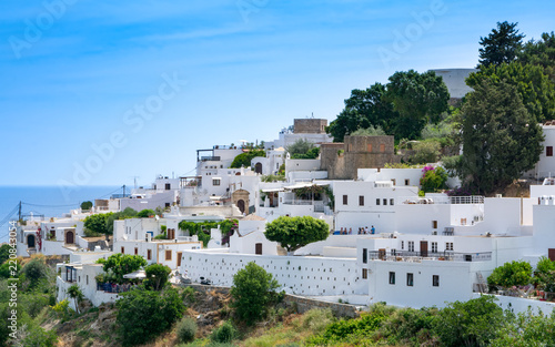 Panoramic view of Lindos, Rhodes Island, Greece