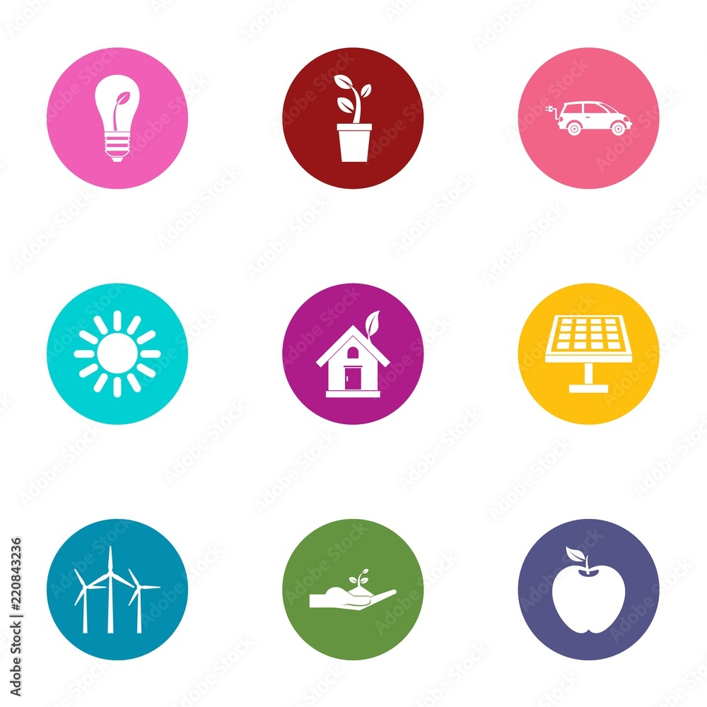 Heat energy icons set. Flat set of 9 heat energy vector icons for web isolated on white background