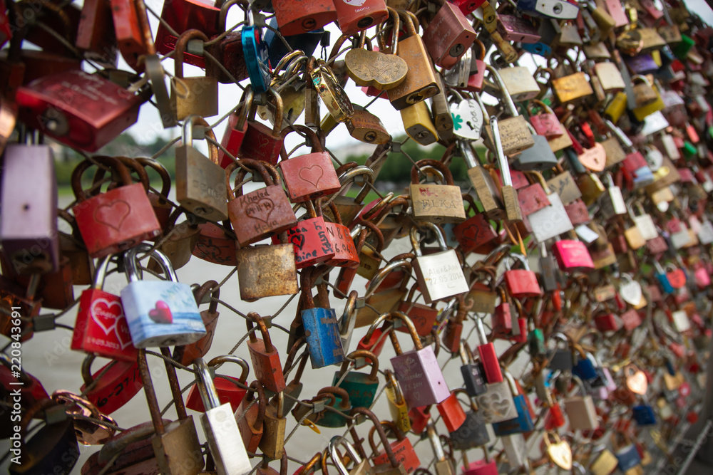 Lovely Locks on the bridge in Salzburg, Austria Lovely Locks on the bridge in Salzburg, Austria
