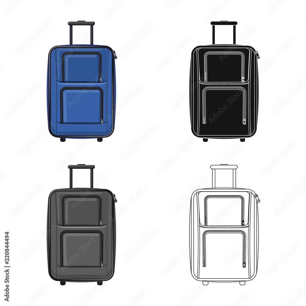 Vector illustration of suitcase and baggage logo. Collection of suitcase and journey vector icon for stock. Vector illustration of suitcase and baggage logo. Collection of suitcase and journey vector icon for stock.