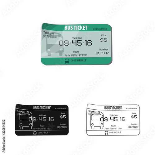 Vector illustration of ticket and admission icon. Collection of ticket and event stock vector illustration.
