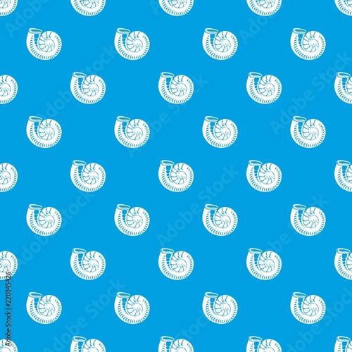 Round shell pattern vector seamless blue repeat for any use