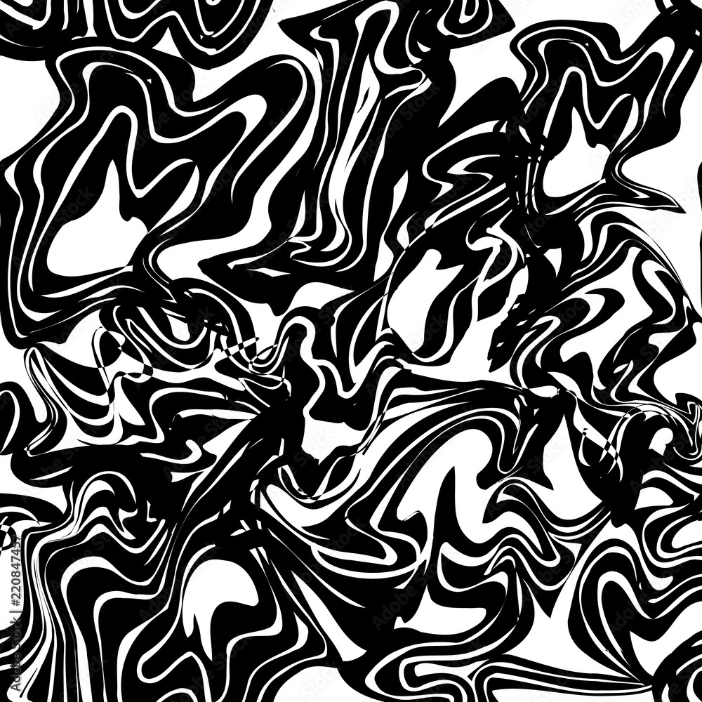 Vector black and white graphic swirls repeat pattern background texture. Perfect for apparel, fabric, home decor and furnishing, wallpaper, gift wrap, scrap book, quilting..