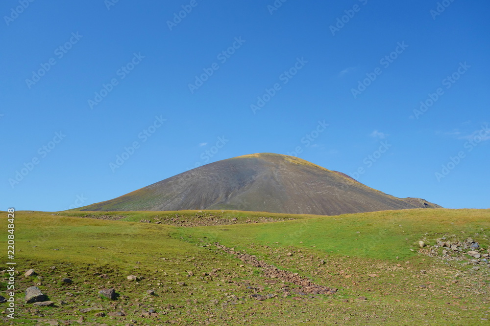 Landscape between Azhdahak volcano and lake Akna in Geghama mountains full of volcanos, Armenia Landscape between Azhdahak volcano and lake Akna in Geghama mountains full of volcanos, Armenia