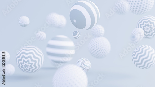 Blue background with balls. 3d illustration  3d rendering.