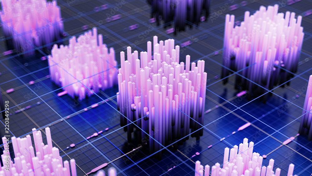 Fototapeta premium Futuristic technology background. 3d illustration, 3d rendering.