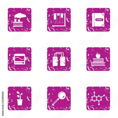 Exhaust icons set. Grunge set of 9 exhaust vector icons for web isolated on white background