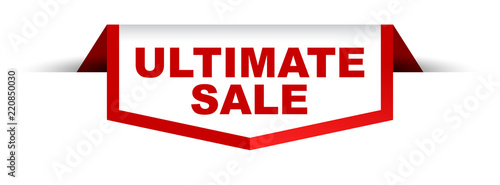 red and white banner ultimate sale