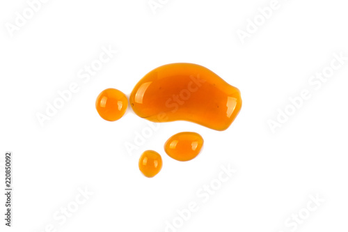 drop of caramel isolated on white background