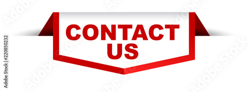 red and white banner contact us