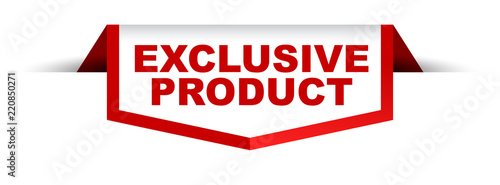 red and white banner exclusive product