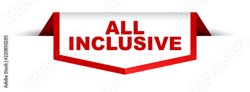 red and white banner all inclusive