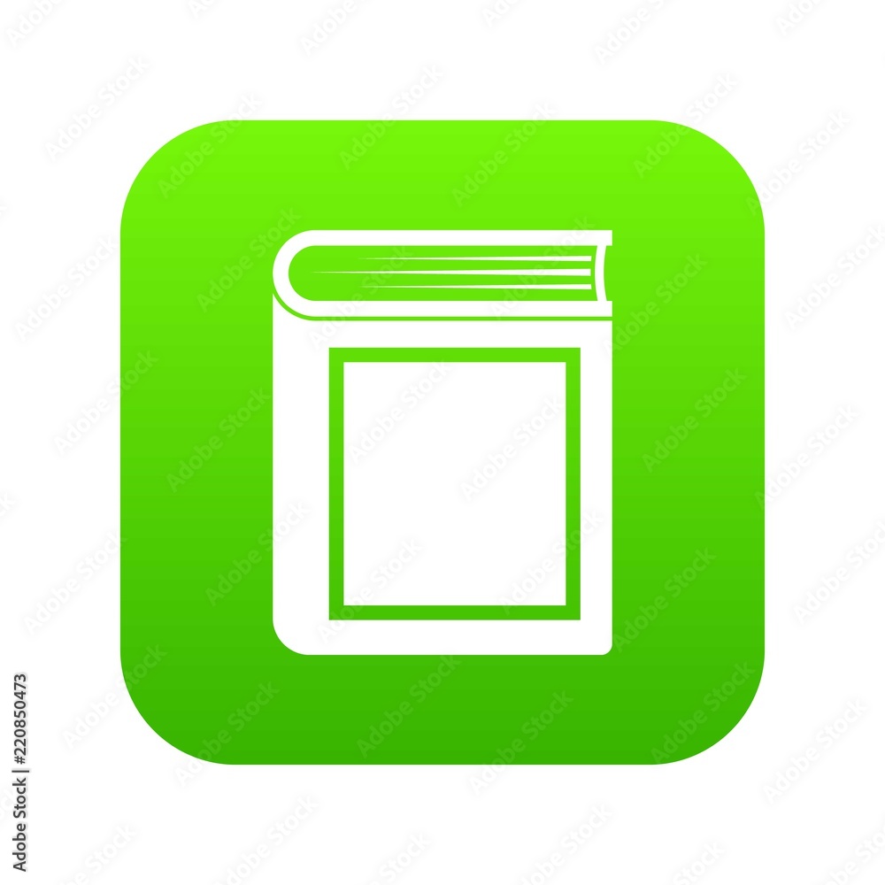 Thick book icon digital green for any design isolated on white vector illustration