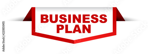 red and white banner business plan