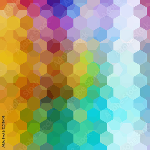 Background of green, blue, yellow, pink, orange, purple geometric shapes. Colorful mosaic pattern. Vector EPS 10. Vector illustration