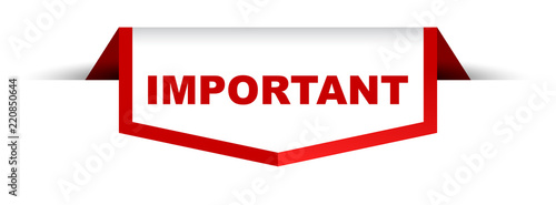 red and white banner important