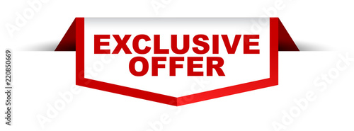red and white banner exclusive offer