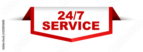 red and white banner 24/7 service