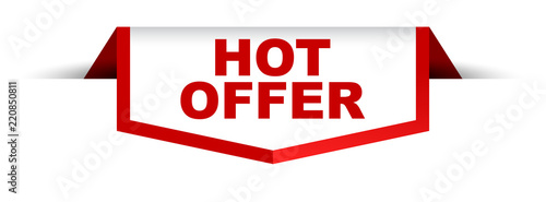 red and white banner hot offer