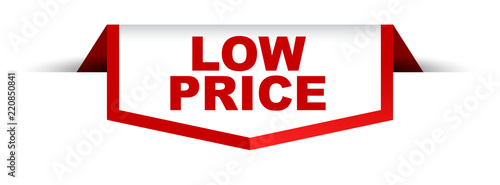 red and white banner low price