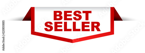 red and white banner best seller