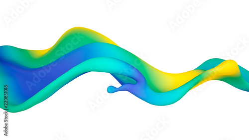 
A beautiful multicolor splash of liquid. 3d illustration, 3d rendering.