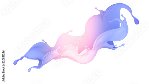 A beautiful multicolor splash of liquid. 3d illustration  3d rendering.