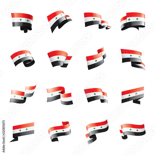 Syria flag, vector illustration on a white background Free Download Syria flag, vector illustration on a white background - GFXLoad